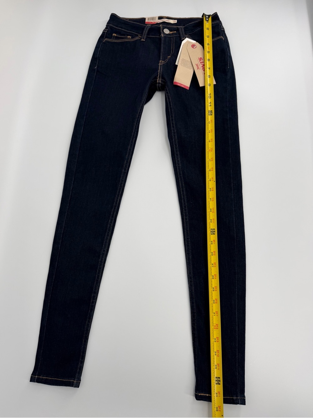 Levi’s 535 Super Skinny Jeans Womens 25x30 Dark Wash Blue Denim Stretch NWT - Picture 14 of 16